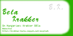 bela krakker business card