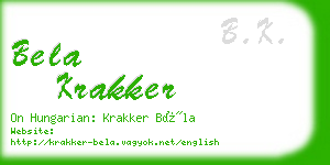 bela krakker business card
